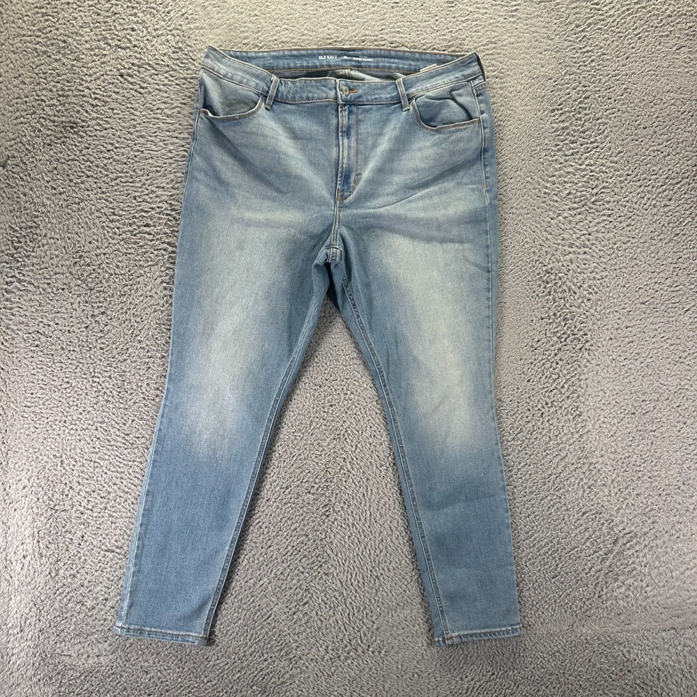 Old Navy Jeans Women's 18 Blue Cotton Denim Skinny Leg Streetwear Faded Stretch